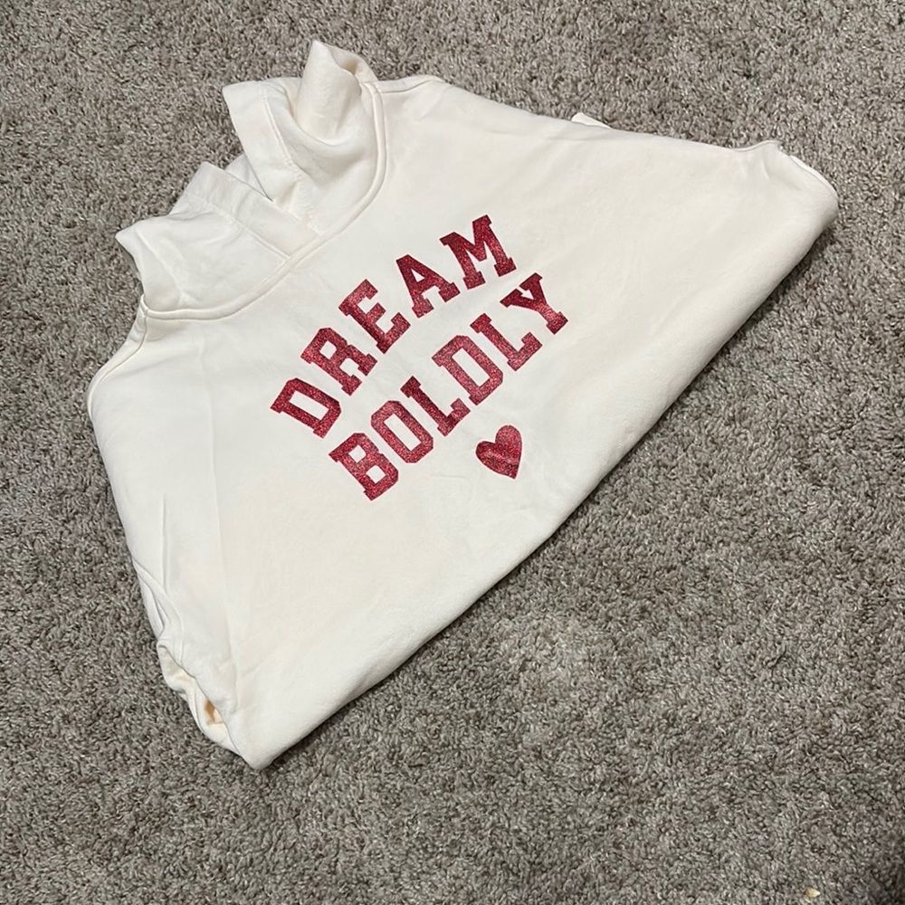 Old Navy Cream Hoodie with Red Print
